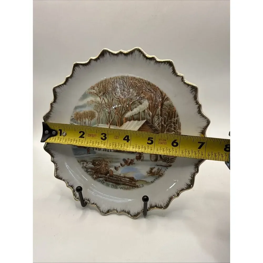 Vintage Currier & Ives “A Home in the Wilderness” Decorative Wall Plate Rustic *